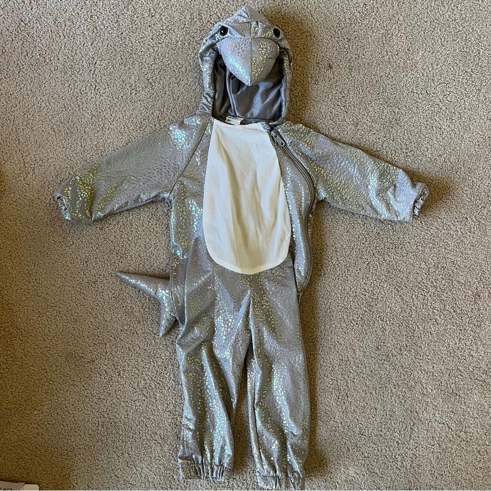 Silver Baby Shark Costume Toddler Size 18-24 Months